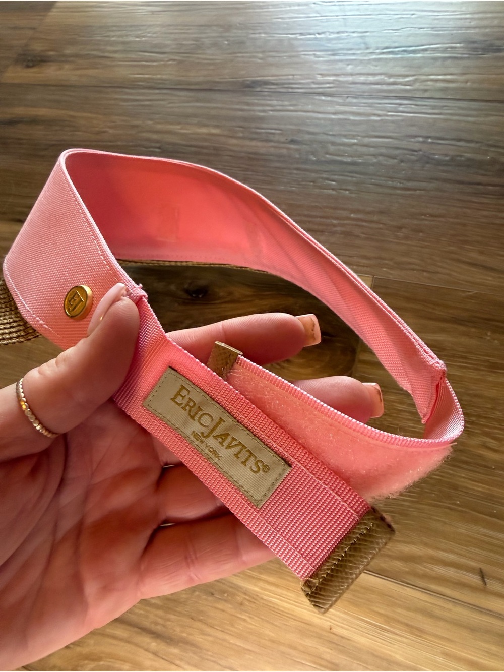 Eric Javits Pink Champ Straw Visor RARE Color - Picture 4 of 8